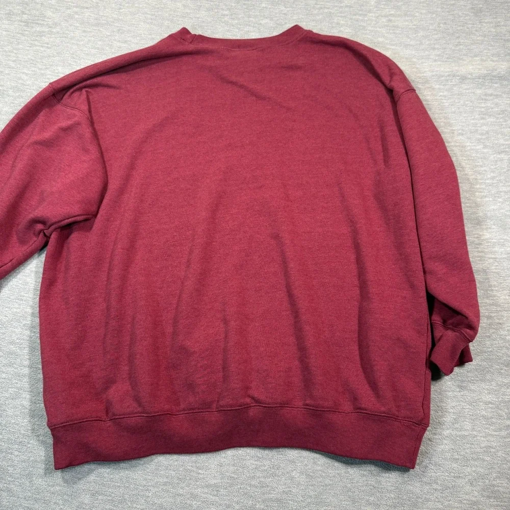 NY News Sweatshirt Men‎ Large Maroon New York News Embroider Crewneck VTG 90s